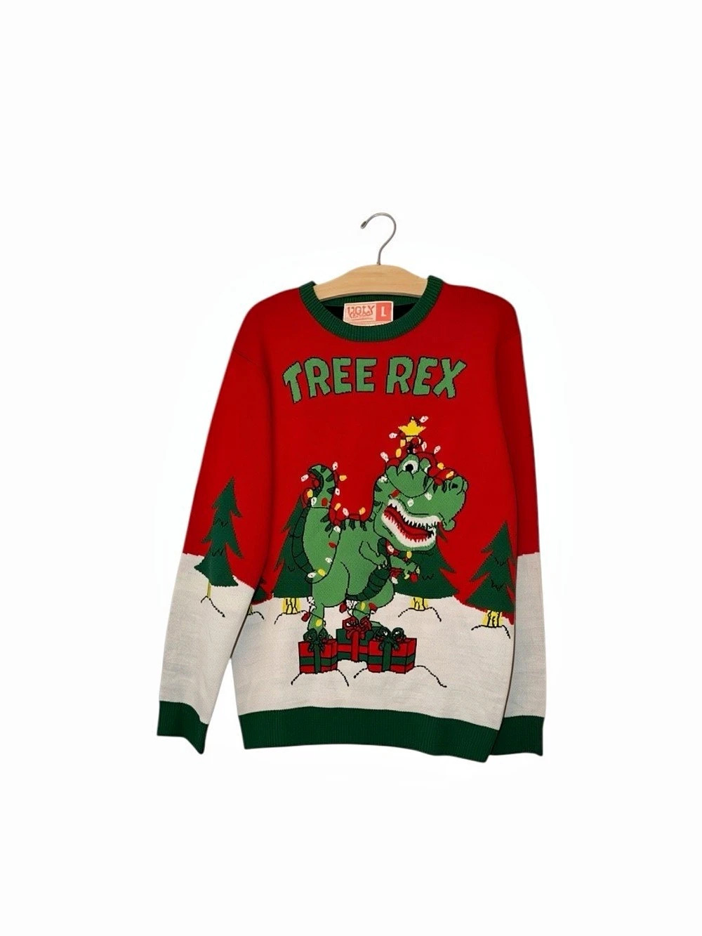 Ugly Christmas Sweater Tree Rex Christmas Sweater Size Large NWT
